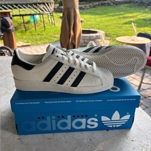 Adidas White and Black Superstar Sneakers